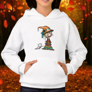Little Wanderer Niedliche Hexe mit White Kitten Hoodie