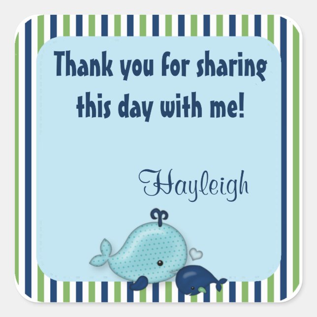 Little Whale Baby Mommy Kiss Aufkleber (Vorderseite)