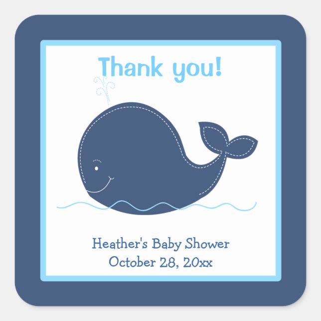 Little Whale Custom Gevor Stickers Navy (Vorderseite)