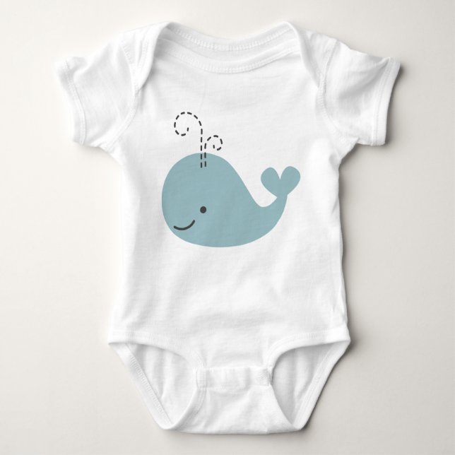 Little Whale in Blue Baby Strampler (Vorderseite)