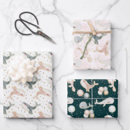 Little Whale Watercolor Under The Sea Animal Geschenkpapier Set