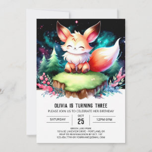 Little Whimsy Fox Geburtstag digital Einladung