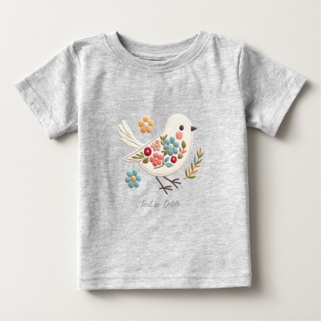 Little White Bird Floral Baby T - Shirt (Vorderseite)