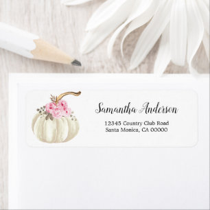 Little White Pumpkin Wasserfarbe Rosa Floral