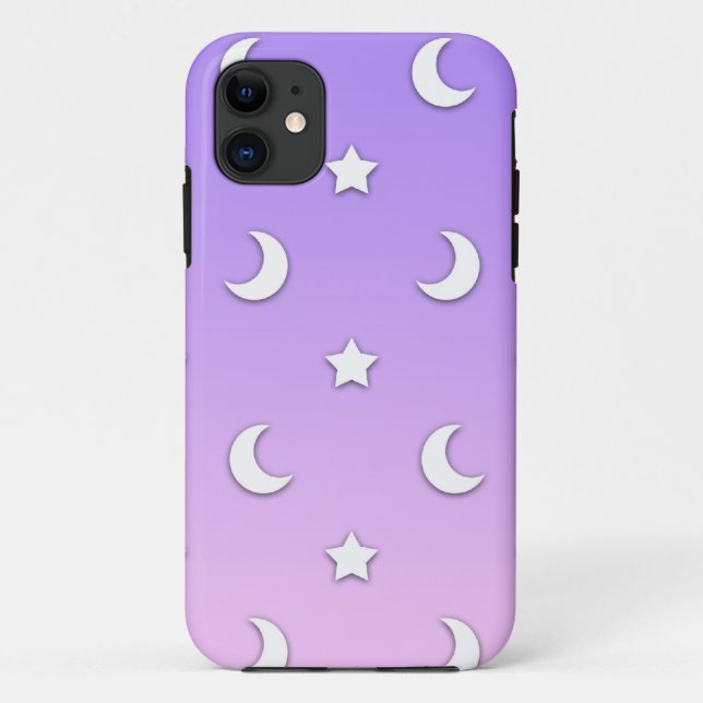 Little White Stars and Moons Pattern Case-Mate iPhone Hülle (Rückseite)