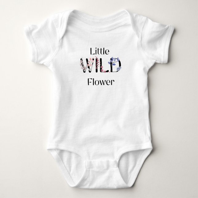 Little wild flower- baby name  strampler (Vorderseite)