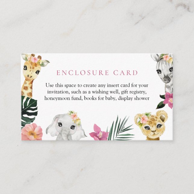 Little Wild One Jungle Babyduschenkarte Begleitkarte (Vorderseite)