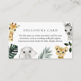 Little Wild One Jungle Babyduschenkarte Begleitkarte