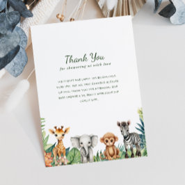 Little Wild One Jungle Safari Baby Dusche Dankeskarte