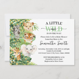 Little Wild One on Way Animal Safari Shower Einladung