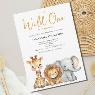Little Wild One Safari Animal Baby Dusche Einladung