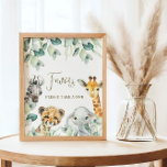 Little Wild One Safari Baby Shower bevorzugt Schil Poster<br><div class="desc">Niedlich ein kleines Wild One ist On the Way Babydusche Schilder mit hübscher Vegetation und niedlichen Aquarellsafari-Tieren. Personalisieren Sie Ihre Daten.</div>