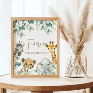 Little Wild One Safari Baby Shower bevorzugt Schil Poster