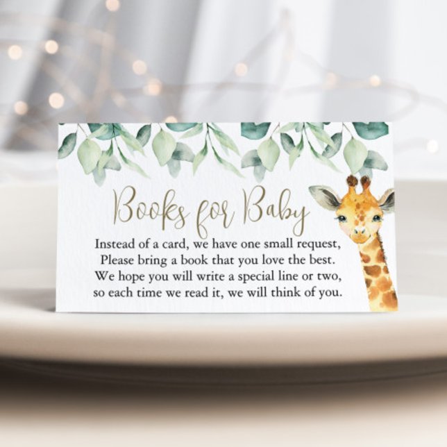Little Wild One Safari Baby Shower Books für Baby Begleitkarte (Books for Baby Cards)