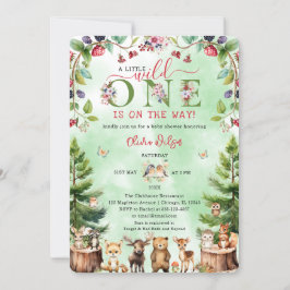 Little Wild One Woodland Animals Baby Dusche Einladung