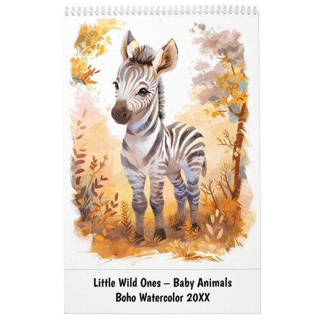Little Wild Ones – Baby Animals in Boho Watercolor Kalender (Titelbild)