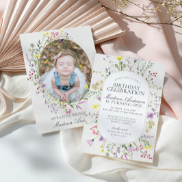 Little Wildblume Boho Floral Geburtstagsparty Einladung