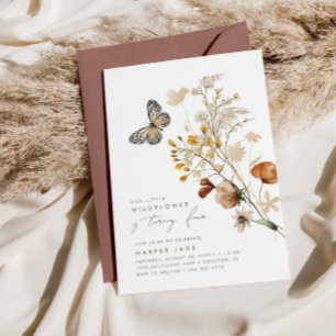 Little Wildblume Butterfly Floral Girls Geburtstag Einladung