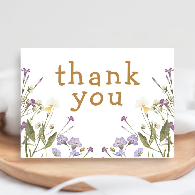 Little Wildflower Baby Shower Dankeskarte (Wildflower Baby Shower Thank You Card)
