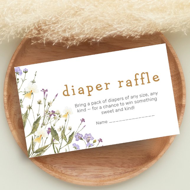 Little Wildflower Baby Shower Diaper Raffle Begleitkarte (Wildflower Baby Shower Diaper Raffle)