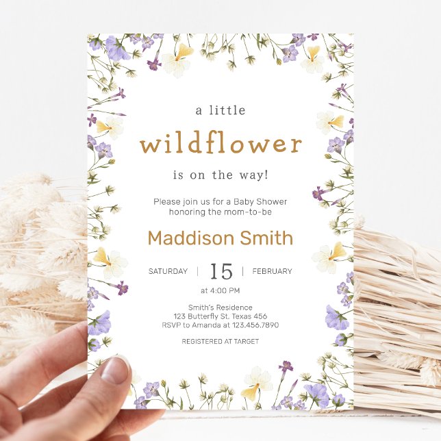 Little Wildflower Baby Shower Einladung (Wildflower Baby Shower Invitation)