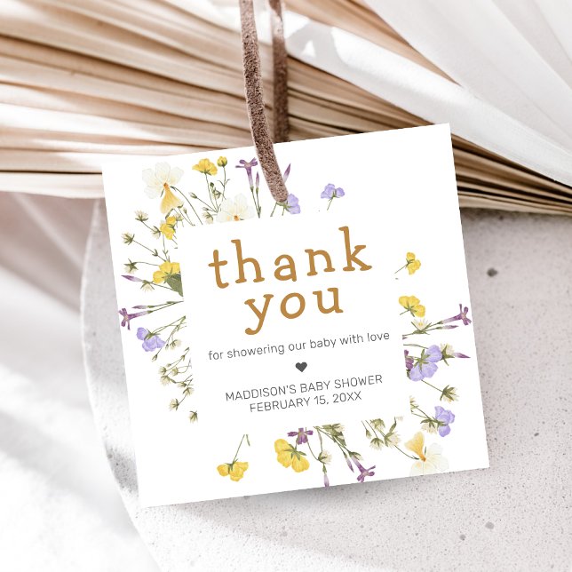 Little Wildflower Baby Shower Geschenkanhänger (Wildflower Baby Shower Favor Tags)