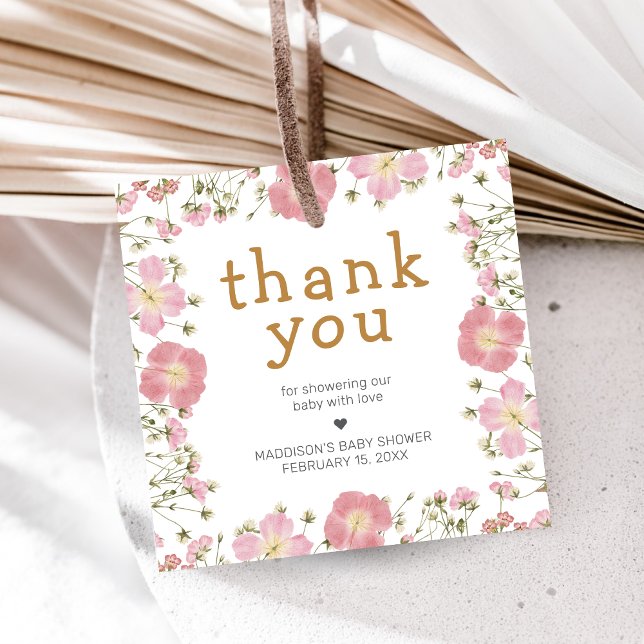 Little Wildflower Boho Baby Shower Geschenkanhänger (Little Wildflower Baby Shower Favor Tags)