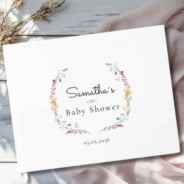 Little Wildflower Boho Dream - Baby Shower Gästebuch (Custom Little Wildflower Boho Dream - Baby Shower Guest Book with your Name & Date.)