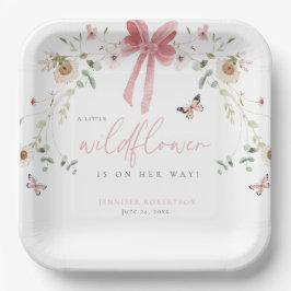 Little Wildflower Butterfly Girl Baby Shower Pappteller