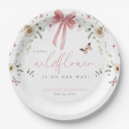 Little Wildflower Butterfly Girl Baby Shower Pappteller