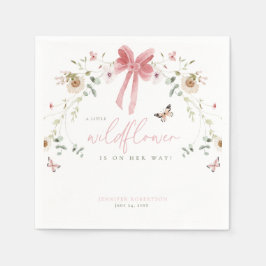 Little Wildflower Butterfly Girl Baby Shower Serviette
