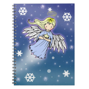 Little Winter Angel in Snow-Notebook Notizblock