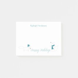 Little Winter Foxes Happy Holidays Personalisiert Post-it Klebezettel