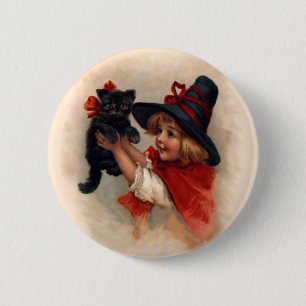 Little Witch Girl Button