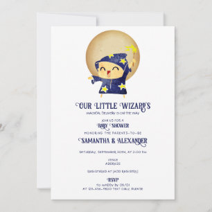 Little Wizard Boy Magical Halloween Baby Shower Einladung