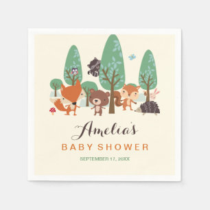 Little Woodland Friends Baby Shower Napkins Serviette
