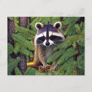Little Woodland Wilderness Raccoon Postkarte