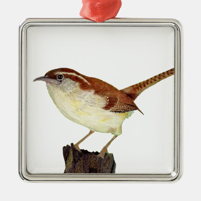 Little Wren Ornament Aus Metall (Vorne)