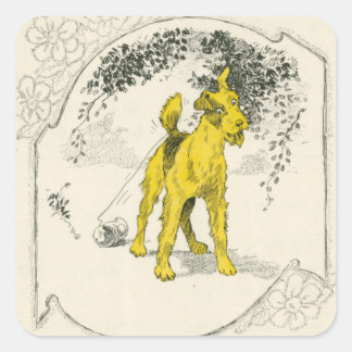 Little Yaller Dog Quadratischer Aufkleber