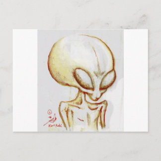 Little Yellow Alien Form - Ich bin Nummer vier Postkarte