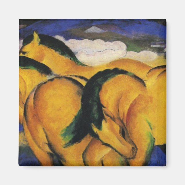 Little Yellow Horses 1912 von Franz Marc Magnet (Vorne)