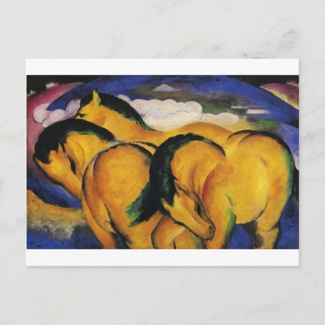 Little Yellow Horses von Franz Marc Postkarte (Vorderseite)