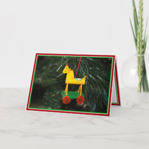 Little Yellow Pony Weihnachtsdekoration Feiertagskarte
