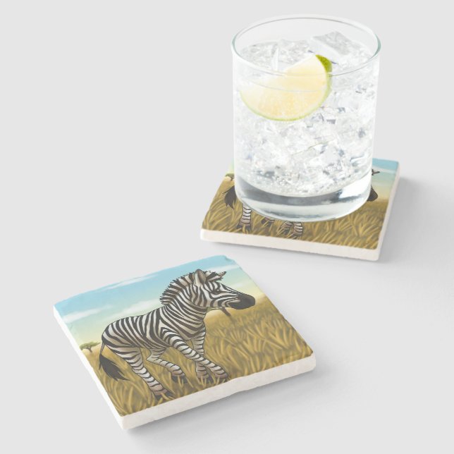 Little Zebra stone coaster Steinuntersetzer (Seitenansicht)