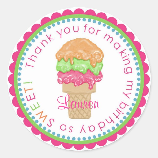 Littlebeane Ice Creme Cone Stickers (Vorderseite)