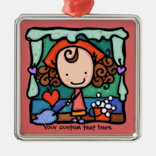 LittleGirlie ist ein wenig sauberer Freak! ROSE Silbernes Ornament