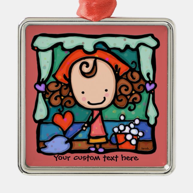 LittleGirlie ist ein wenig sauberer Freak! ROSE Silbernes Ornament (Vorne)