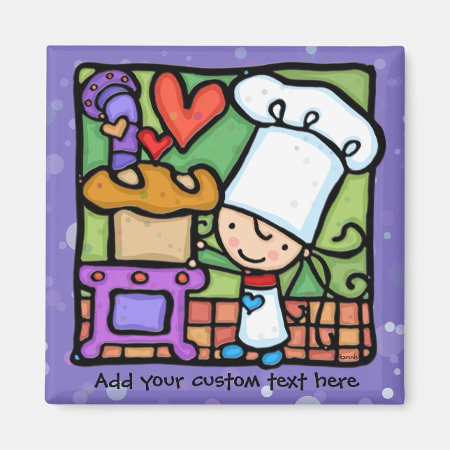 LittleGirlie Lieben zum Backen von Brot PPL Magnet (Vorne)