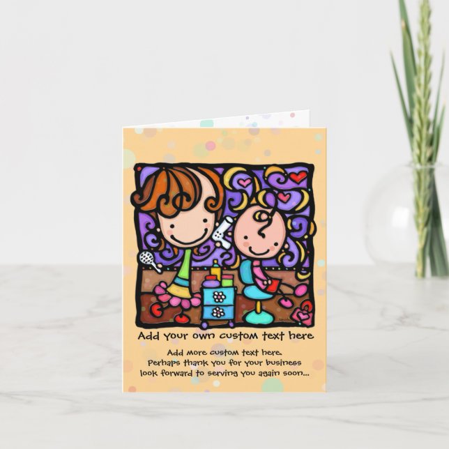 LittleGirlie Plays Hair Styist BUFF card Karte (Vorderseite)