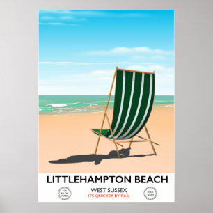 Littlehampton Beach East Sussex Reiseplakat Poster